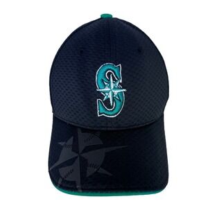 New Era MLB Seattle Mariners Fitted Hat 39THIRTY Embroidered Logo Black Youth OS